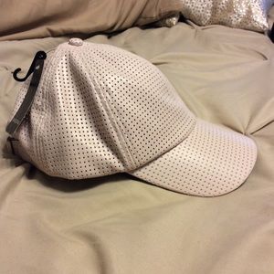 Pale Pink Faux Leather Hat